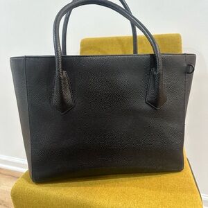 Dagne Dover Black Structured Tote Bag
